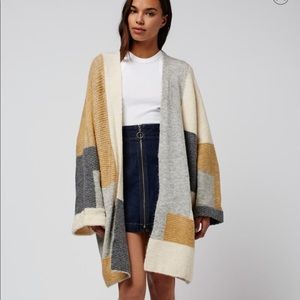 Topshop Patchwork Oversized Cardigan